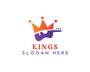 Gradient Guitar King logo design