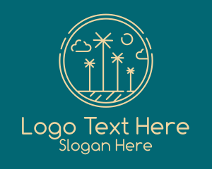 Tourism - Minimalist Yellow Palm Tree logo design