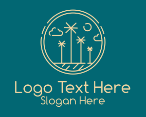 Minimalist Yellow Palm Tree Logo