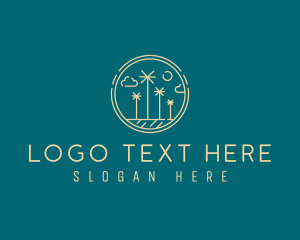 Horizon - Minimalist Yellow Palm Tree logo design