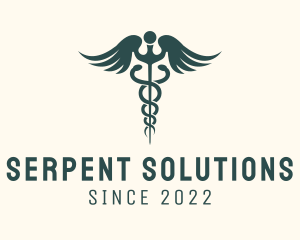 Healthcare Snake Caduceus  logo design