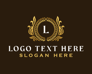 Wheat - Luxury Wheat Crest logo design