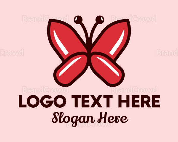 Red Nail Butterfly Logo