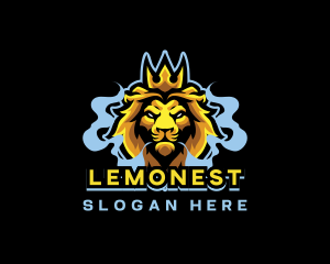 Premium - Lion Gaming Crown Vape logo design
