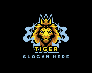 Lion Gaming Crown Vape logo design