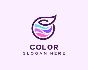 Colorful Wave Leaf logo design