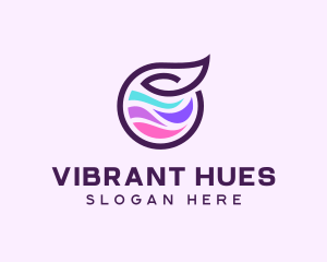 Color - Colorful Wave Leaf logo design