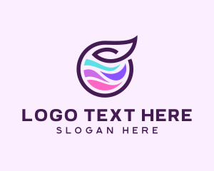 Globe - Colorful Wave Leaf logo design