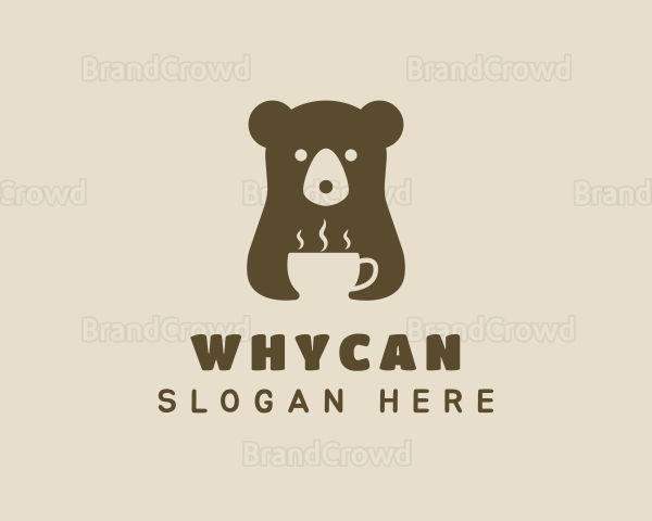 Brown Cafe Bear Logo