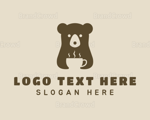 Brown Cafe Bear Logo