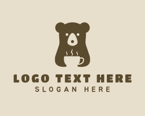 Grizzly - Brown Cafe Bear logo design