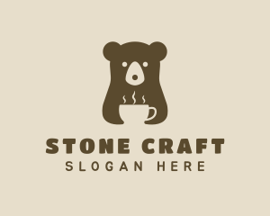 Brown Cafe Bear  Logo