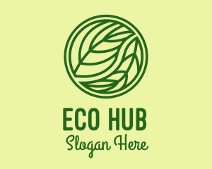 Organic Green Leaf logo design