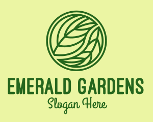 Organic Green Leaf logo design