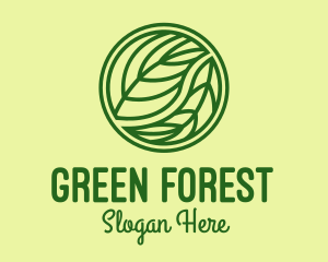 Organic Green Leaf logo design