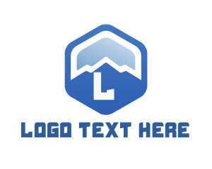 Hvac - Blue Mountain Hexagon logo design