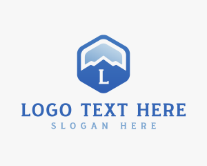 Landmark - Mountain Hexagon Trekking logo design