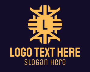 Relic - Golden Relic Letter logo design