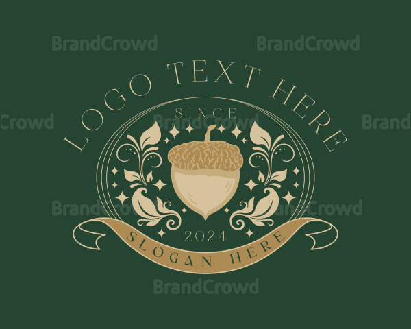 Organic Botanical Acorn Logo