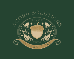 Organic Botanical Acorn logo design