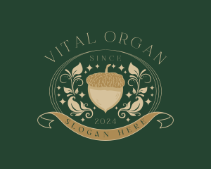 Organic Botanical Acorn logo design