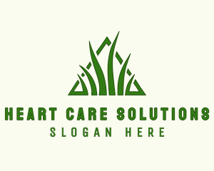 Triangle Grass Emblem logo design