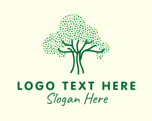 Oak - Green Organic Oak Tree logo design