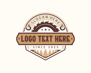 Woodwork Sawmill Logging Logo