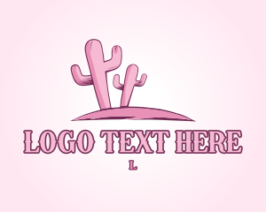 Pink Cactus Desert Logo