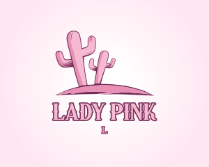 Pink Cactus Desert logo design