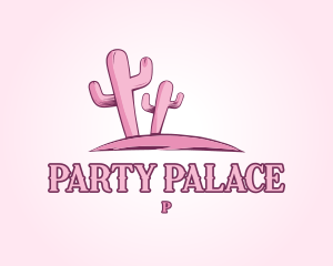 Pink Cactus Desert logo design