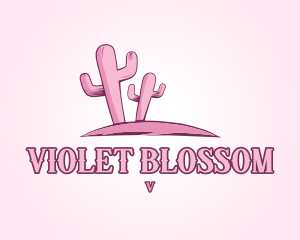 Pink Cactus Desert logo design