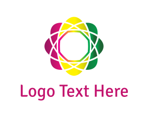 Application - Gradient Atom Flower logo design