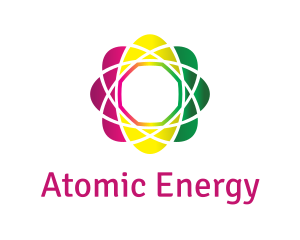 Nuclear - Gradient Atom Flower logo design