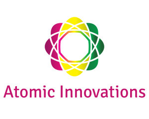 Atomic - Gradient Atom Flower logo design