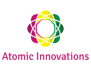 Atom - Gradient Atom Flower logo design