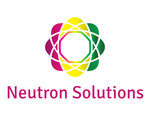 Neutron - Gradient Atom Flower logo design