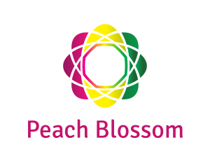 Gradient Atom Flower logo design