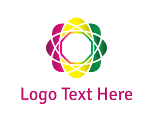 Design - Gradient Atom Flower logo design