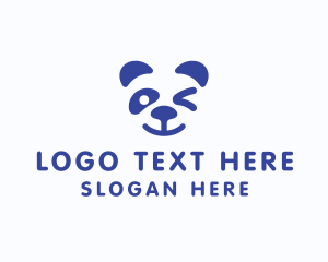 Head - Animal Panda Wink logo design