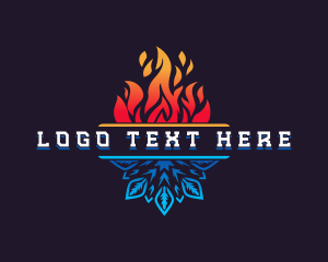 Hot - Snowflake Fire Burning logo design
