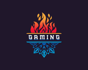 Snowflake Fire Burning Logo