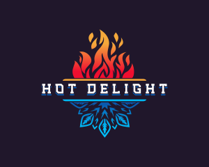 Snowflake Fire Burning logo design