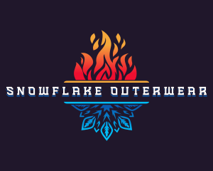 Snowflake Fire Burning logo design