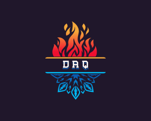 Cold - Snowflake Fire Burning logo design