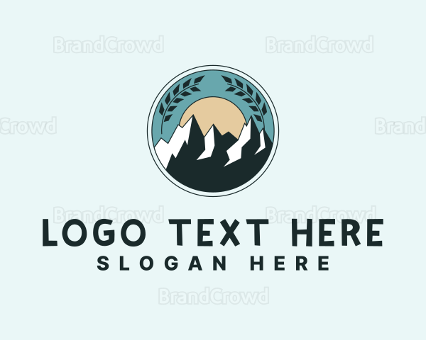 Mountain Landmark Leaf Logo