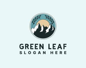 Mountain Landmark Leaf logo design