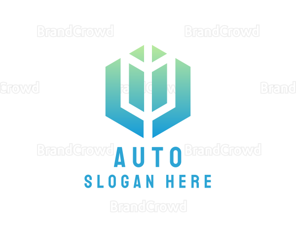 Gradient Hexagon Arrow Logo