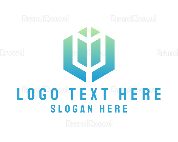 Gradient Hexagon Arrow Logo