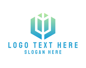 Clan - Gradient Hexagon Arrow logo design